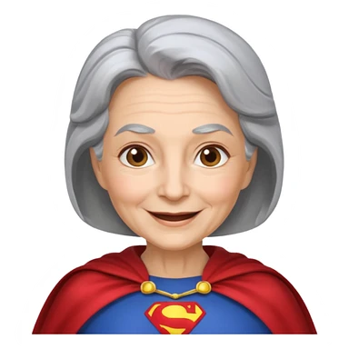 Laughing elderly superwoman sticker