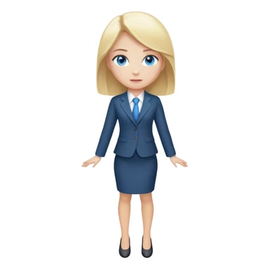 A blond girl blue eyes wearing a Business Outfit, whole body sticker