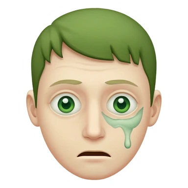 generate a green sick man sticker
