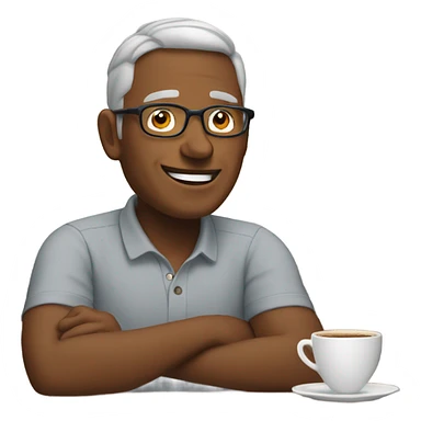 mature male in cafe setting sticker