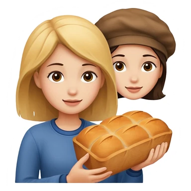 girl buying bread sticker