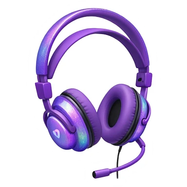 glitter purple headset sticker