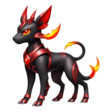Shiny Gothic Exotic Futuristic Houndoom-Genesect-Torracat-Pokémon-Fakémon-hybrid-creature sticker