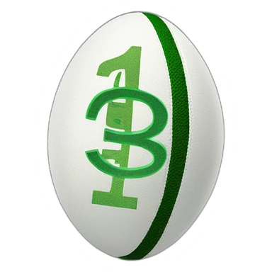 rugby ball with a dollar sign sticker