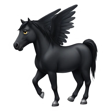 Sleek black horse with wings  sticker