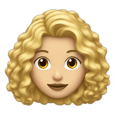 Mujer pelo largo rizado mechas rubia sticker