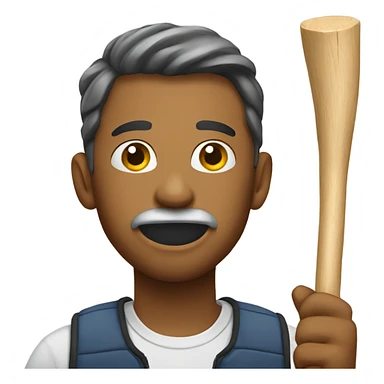 Guy with a stick in his mouth sticker