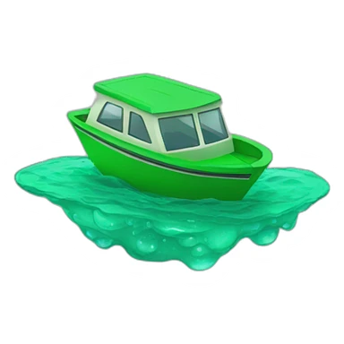 boatle with green water sticker