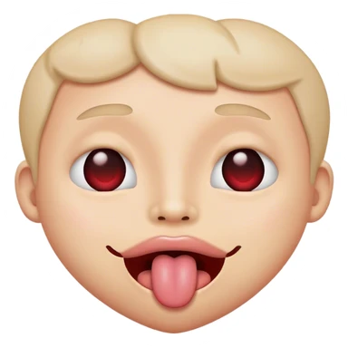 heart eyes with tongue hanging out  sticker