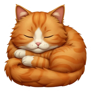 sleeping orange cat sticker