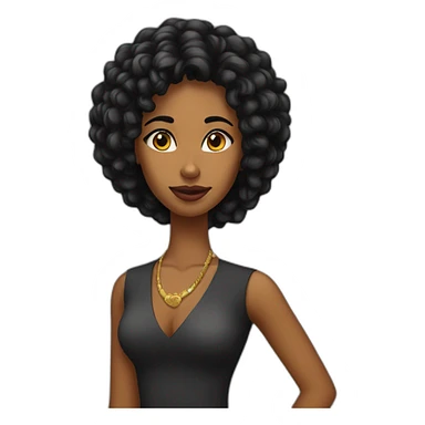 Chica africana negra oficinista sticker