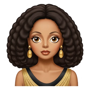 Diana Ross with dark brown hair sticker