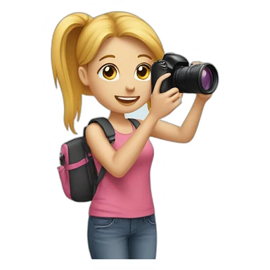 Girl photographing her friend sticker