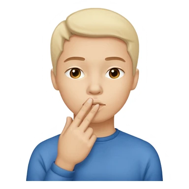 Emoji de hombre con el dedo indice por encima de la boca sticker