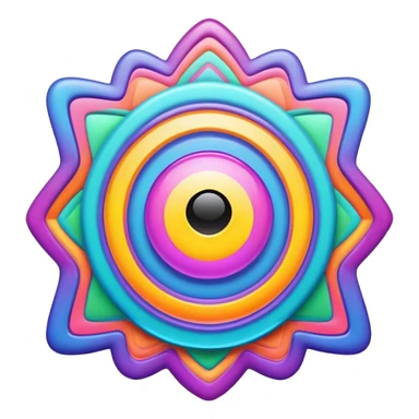 Psychedelic colored Border line sticker