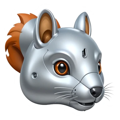 robot squirrel head sticker