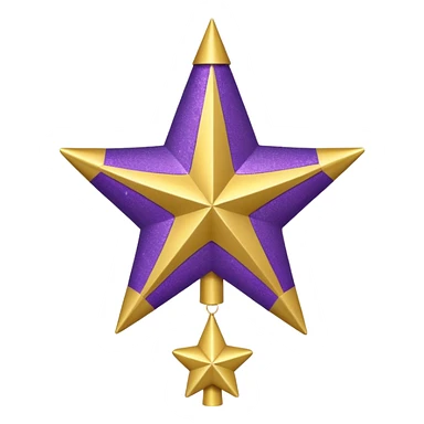 purple and gold tree topper sticker