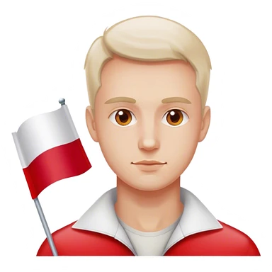 man with polish flag sticker