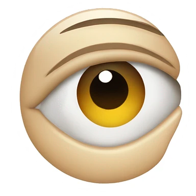 eyes looking left and biting pointer finger sticker