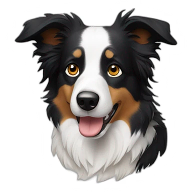 border collie with black right eye sticker