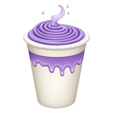purple liquid in a white foam cup sticker