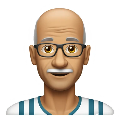 65yo man tennis bald sticker