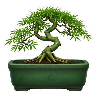 Shohin dark bamboo bonsai pot sticker