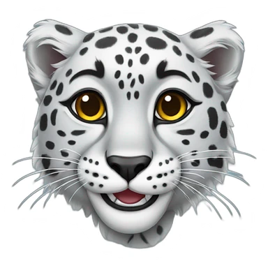 smile snow leopard sticker