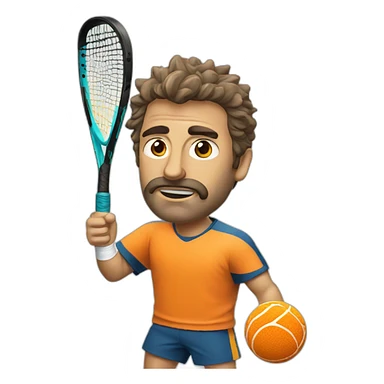 Padel king with mad face sticker