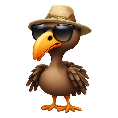 Turkey with hat and sunglasses  sticker