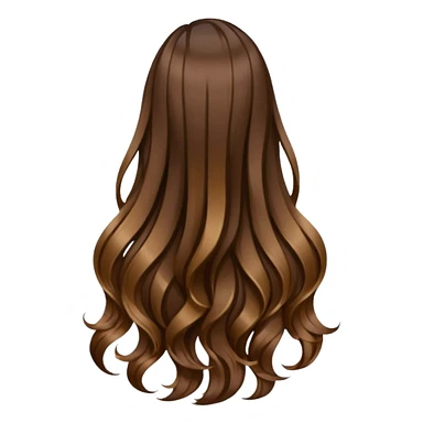 back view of long brown hair sticker