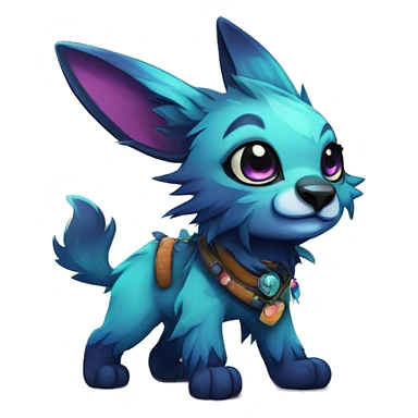 Cool cute Kawaii edgy colorful fantasy animal fursona by griffsnuff & LiLaiRa & Falvie full body sticker