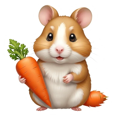 hamster with carrot sticker