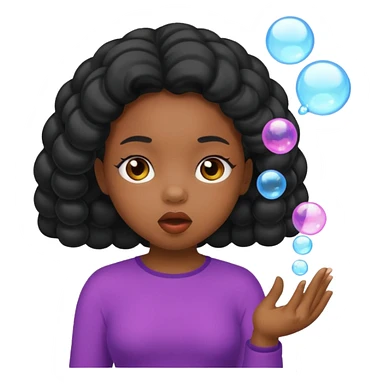Bubble Blowing black girl sticker