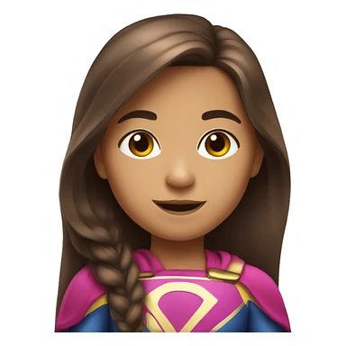 superhero, child, girl, long brown hair, brown eyes, hispanic sticker