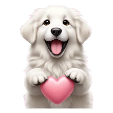 Great Pyrenees valentines puppy sticker
