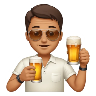 drunk man with a glass of beer sticker
