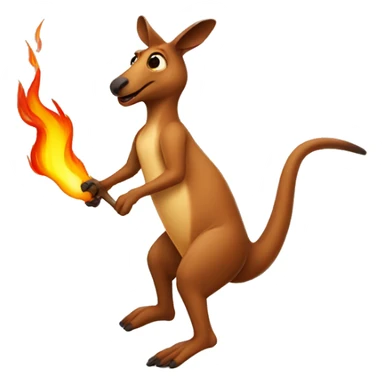 Kangaroo running fire sticker