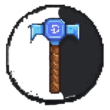 Discord-style moderator badge with hammer symbol sticker