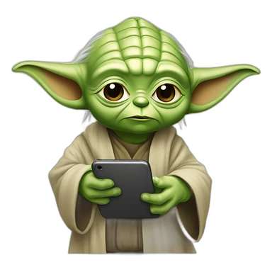 Yoda sur son téléphone sticker