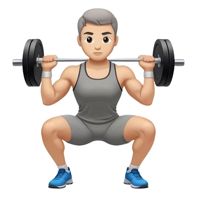 grey clothes athlete weighted squats sticker