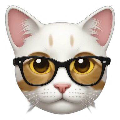 gato con gafas de rayas sticker