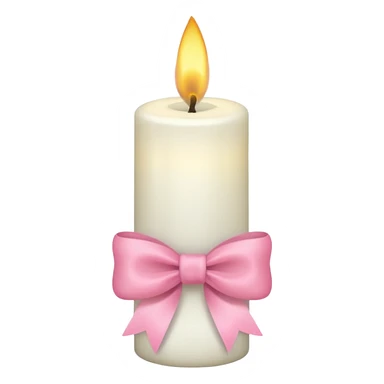 Weiße Kerze mit rosa Schleife  sticker