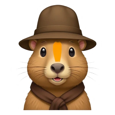Capibara with a hat sticker
