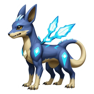 Manectric-Electrike-Lucio-Cubone-Umbreon-Marowak-Draco-Fakémon-hybrid-creature (full body), 4 legs sticker