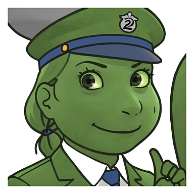 female train conductor with a train in the background sticker