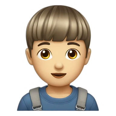 Little boy with bowl cut ￼ sticker