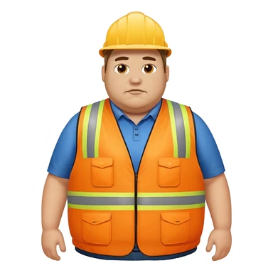Fat man with high vis vest sticker