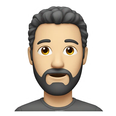 a white man's face, with some beard, dark hair sticker