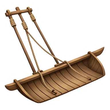 An emoji of an ancient Egyptian wooden plow with a rope handle. sticker